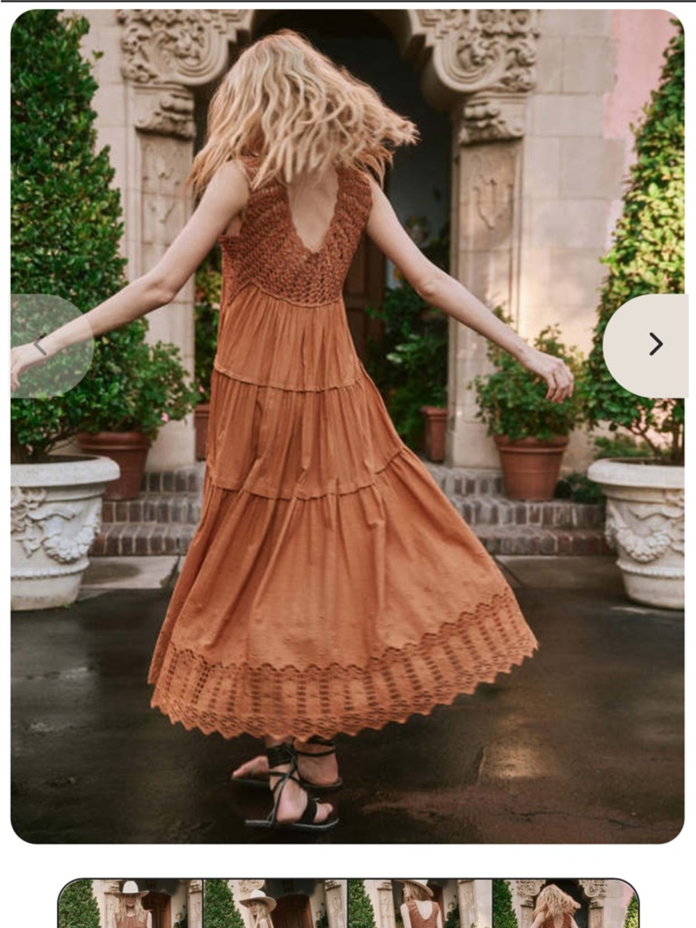 THE GREAT. The Soleil Dress in Canyon - Picture 4 of 9